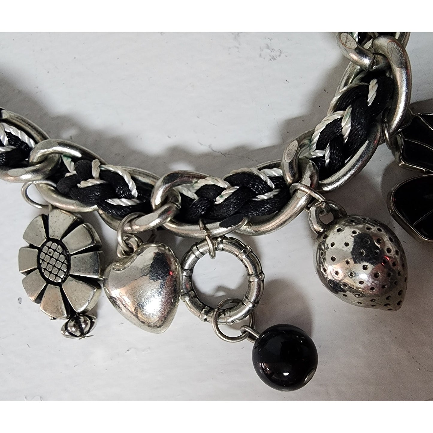 Vintage Charm Necklace w/ Heart Amulet Luke 10:27 & Cross – Unique Design