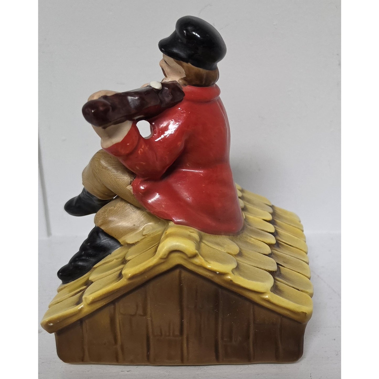 Vintage Fiddler on the Roof Handpaint Ceramic Music Box Rotating Sunrise Sunset