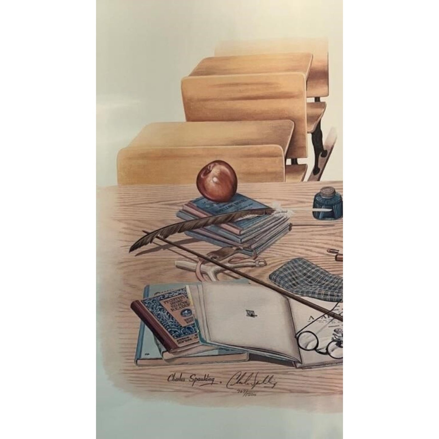 Vintage Charles Spaulding 'Teacher’s Break' Framed Print