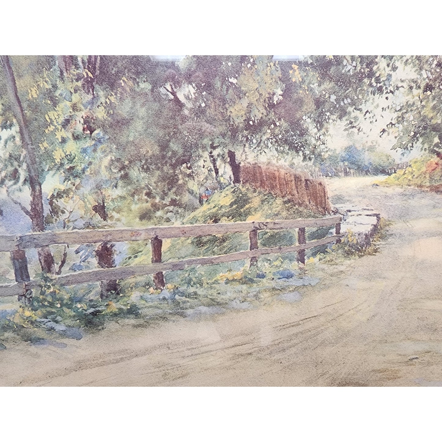 Paul Sawyier “Louisville Pike” Lithograph Framed w/ Double Mat, VTG