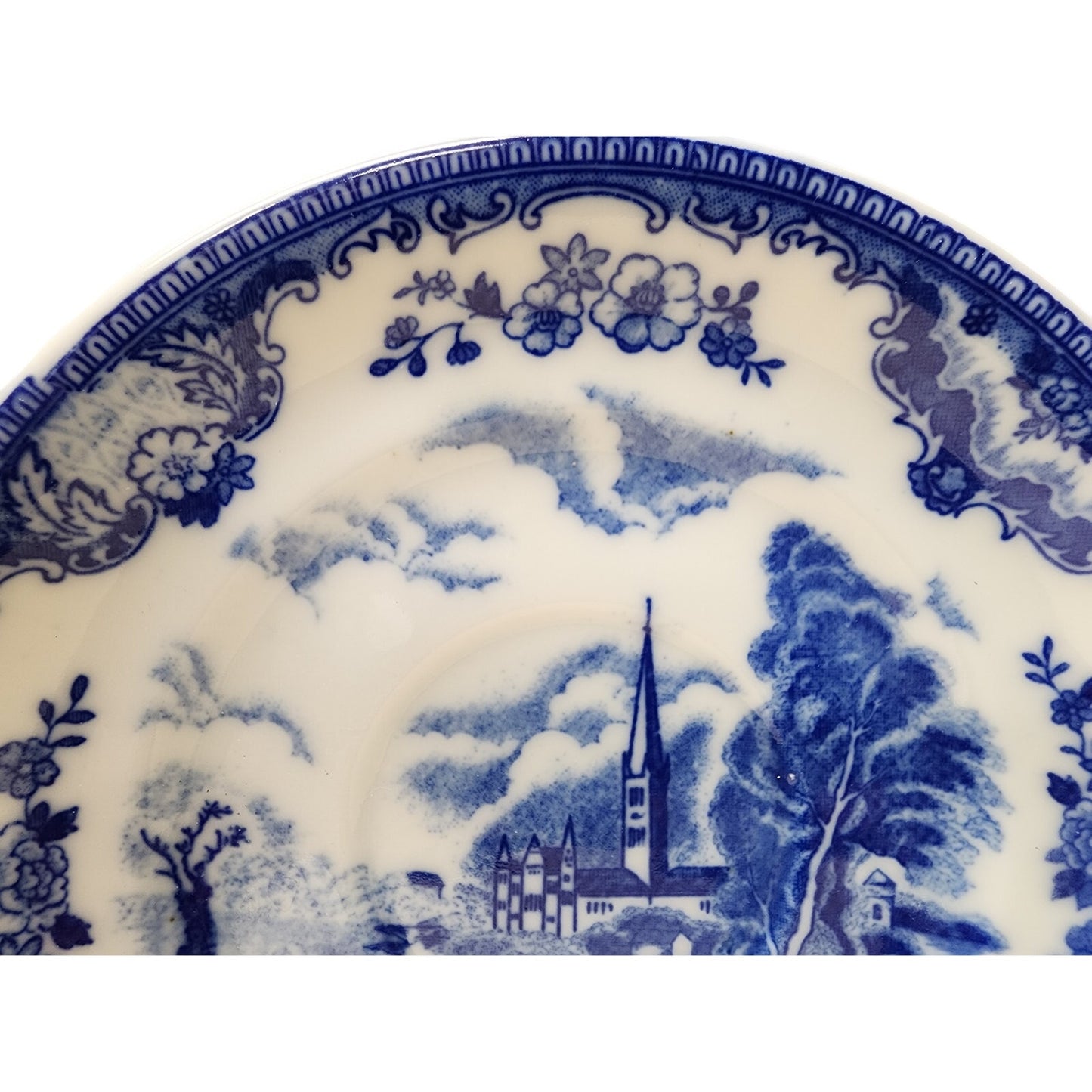Vintage Blue & White Maruta China Occupied Japan 6 Teacups & 10 Saucers Set