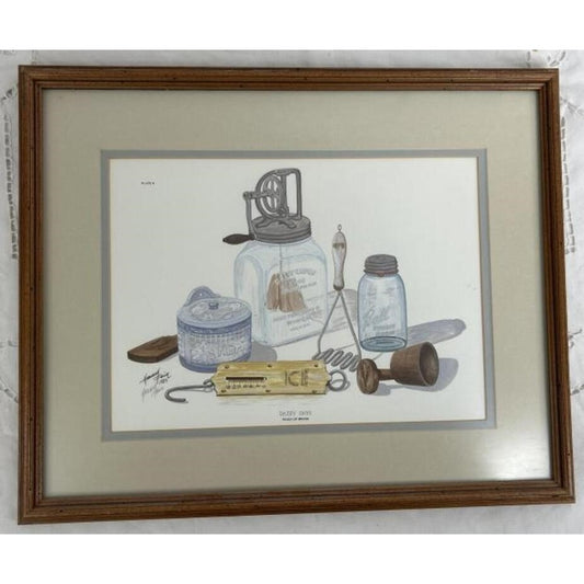 1983 Howard Fain “Dazey Days” Signed Lithograph Framed Double Matted 16"