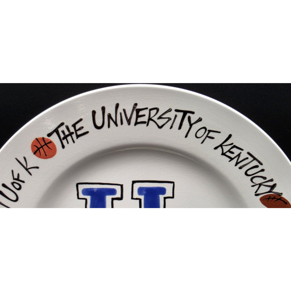 Vintage University of Kentucky UK Wildcats 10.5" Hand Painted Plate TCABELLS TOO