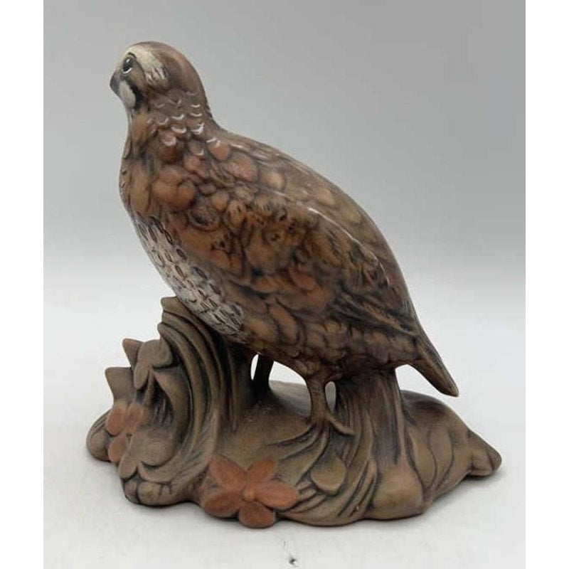 VTG Quail Bird Figurine 7.25" Hand-Painted Ceramic Wildlife Decor Nature Scene