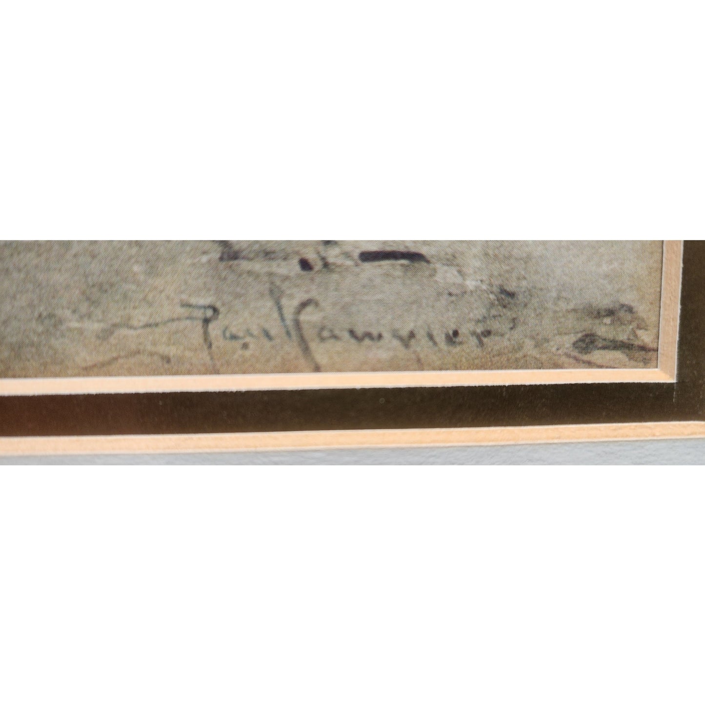 Paul Sawyier “Misty Evening” Lithograph Framed Gold Beveled Wood KY Art 1973 VTG