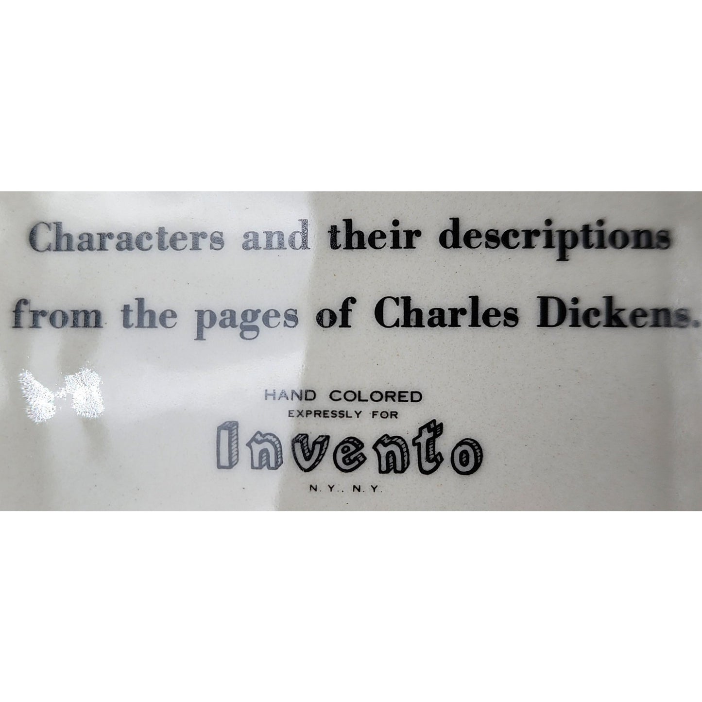 Invento Charles Dickens Hand Colored Plates Set of 5 7" Characters England, VTG