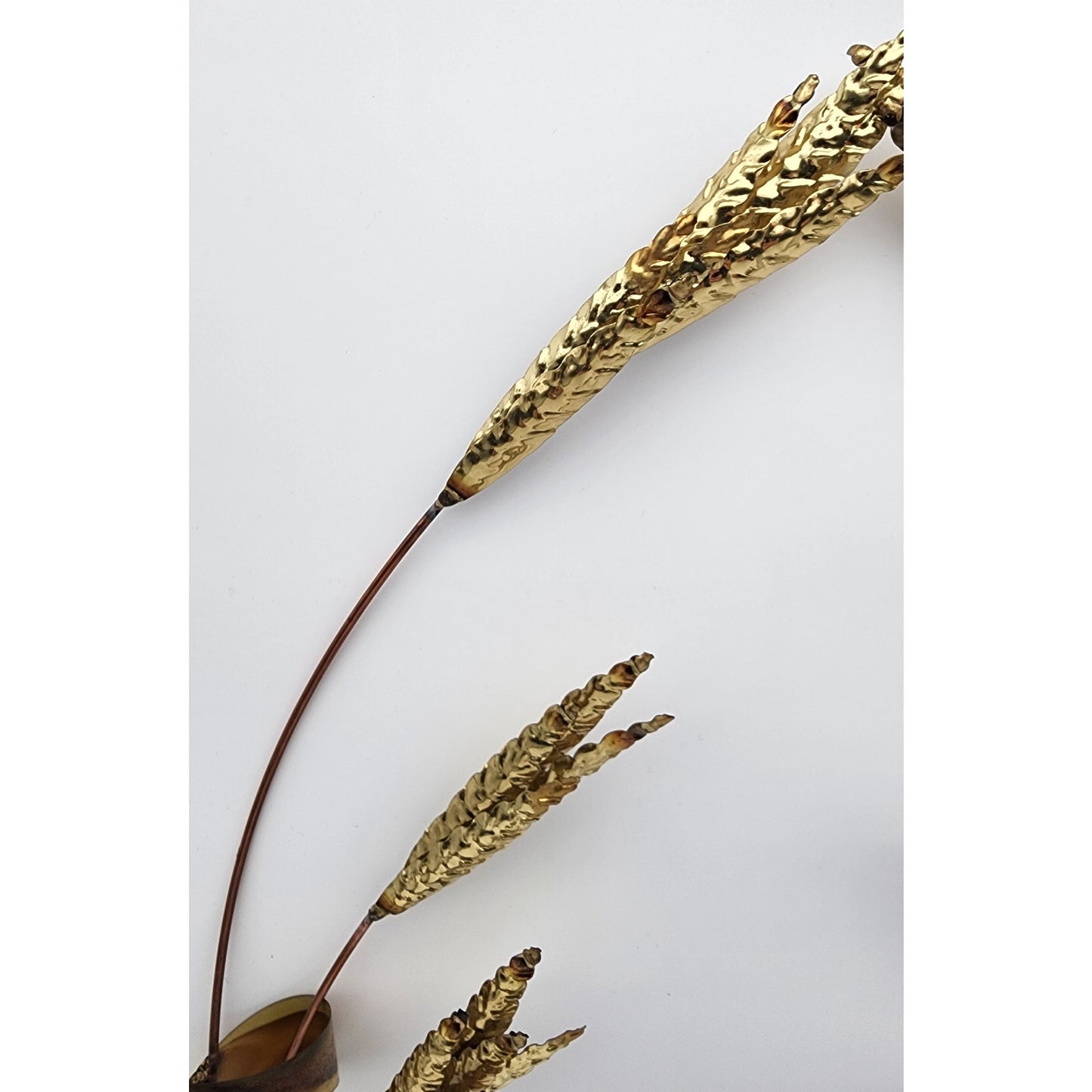 Vintage Brass & Copper Wheat Wall Art Pair – 31" Metal Sculptures Left/Right