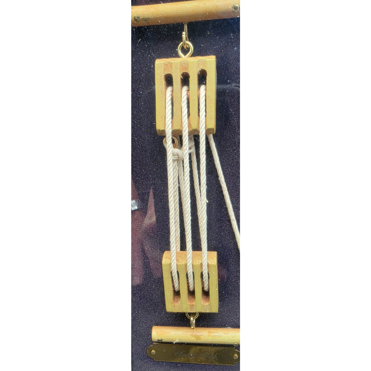 Vintage Nautical Rope Knot Shadow Box Wooden Display Brass Frame Wall Art 20.5"