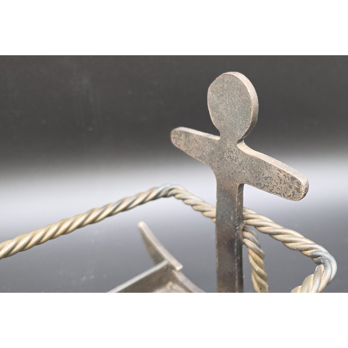 Vintage Heavy Metal Nautical Anchor Holder Rack – 11.25" x 8.25" x 7"