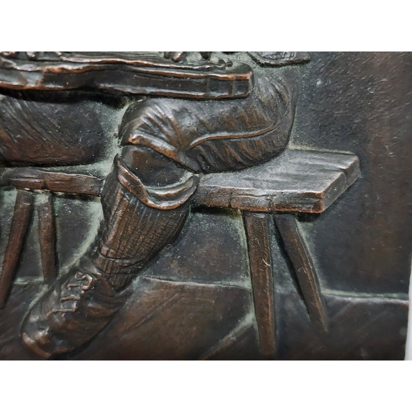 Vintage Embossed Copper Wall Art 8x5.75 Rustic Relief Panel w/ Hanger