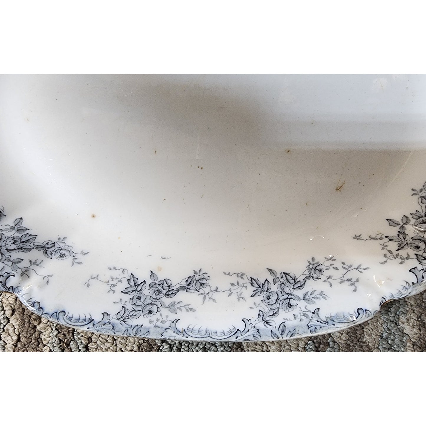 VTG Mikado Porcelain Oval Tray  Bridgwood & Son England  15"x12" Scalloped