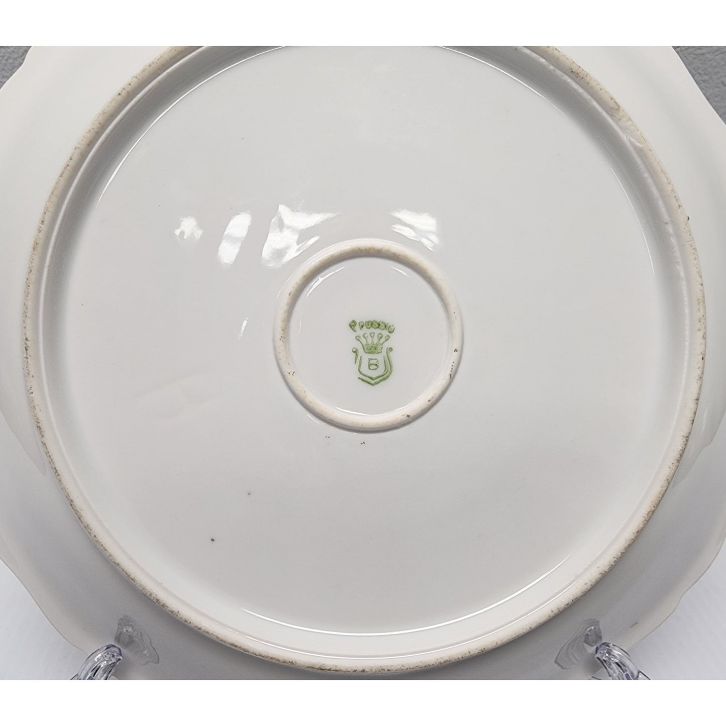 Antique R.S. Prussia Crown B Hand Painted Plate Signed Scharf 8.5" GoldGilt RARE