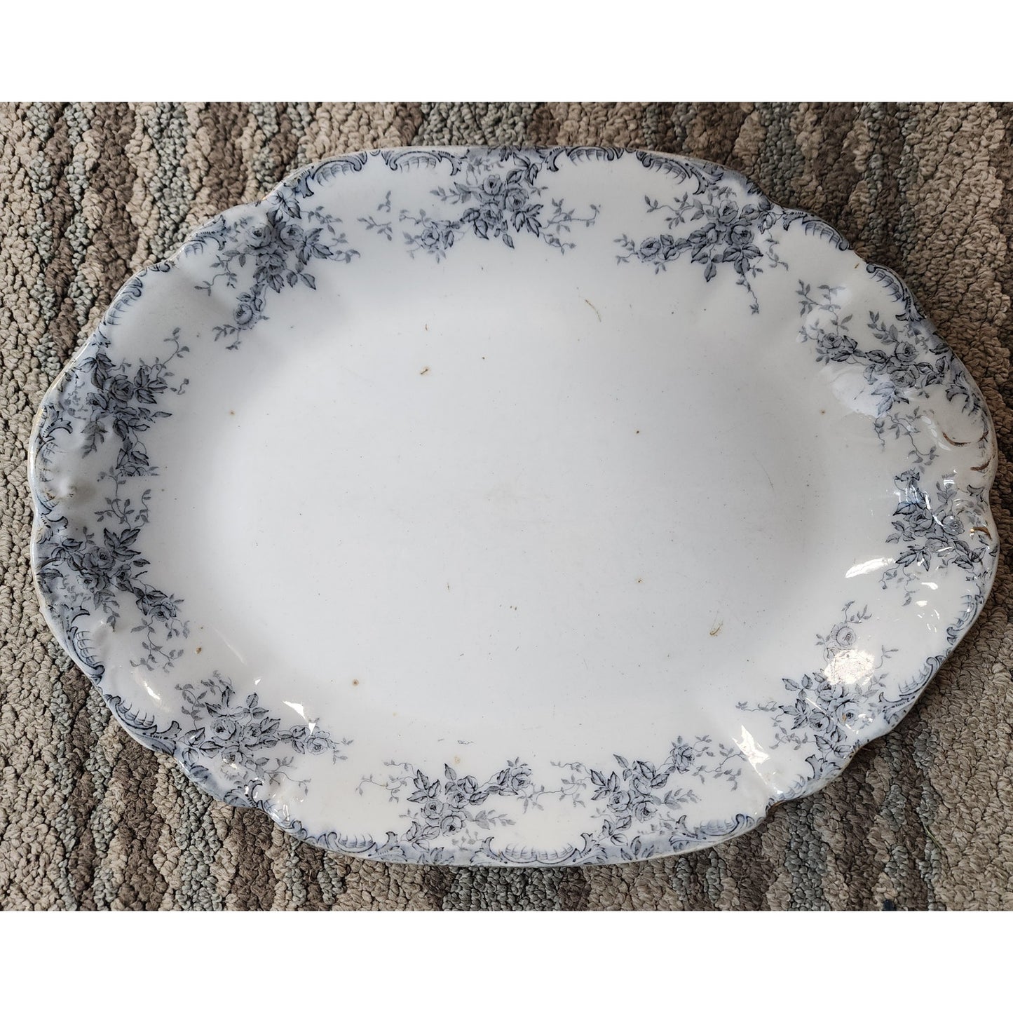 VTG Mikado Porcelain Oval Tray  Bridgwood & Son England  15"x12" Scalloped