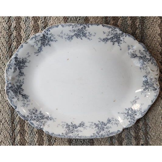 VTG Mikado Porcelain Oval Tray  Bridgwood & Son England  15"x12" Scalloped
