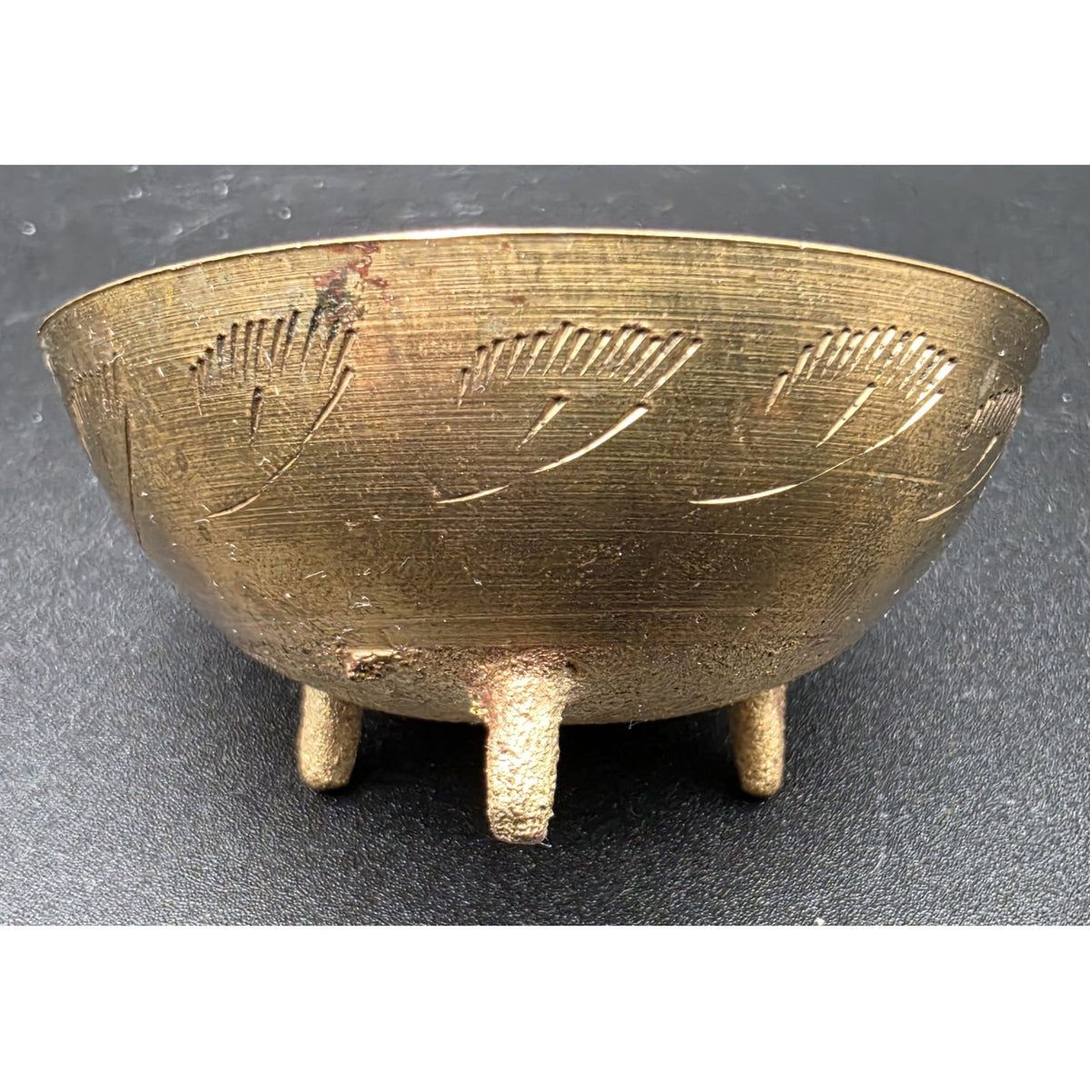 Vintage Brass Judaica Set 3 Star Plates Chalice Communion Goblet Small Feet Cup