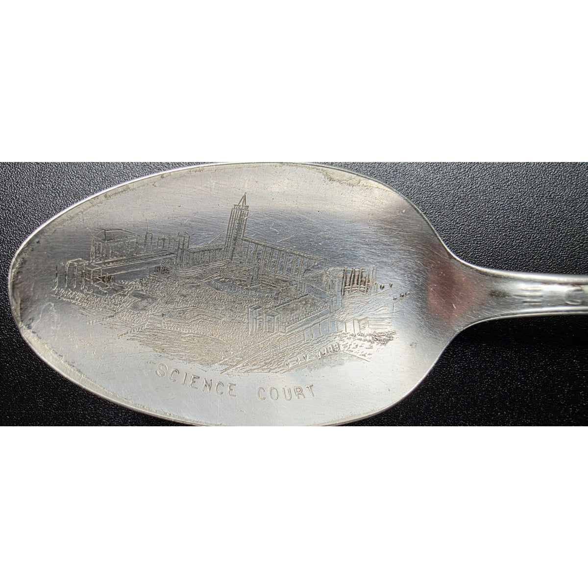 1933 Chicago Worlds Fair Souvenir Silver Spoon Wm A Rogers Science Court Travel