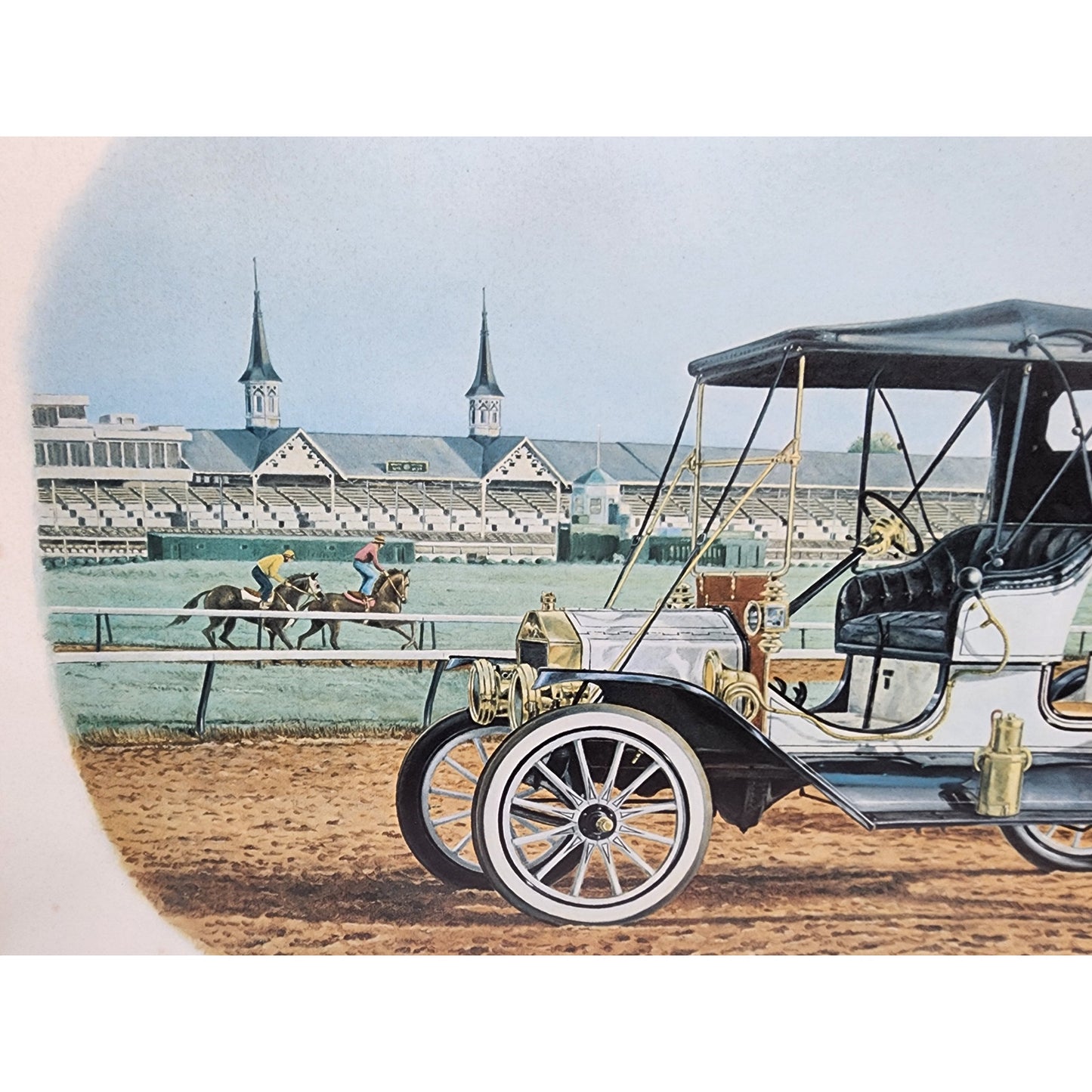 Riding in Style Lithograph by C. Don Ensor  Framed w Matting & Glass  30.5x24.75