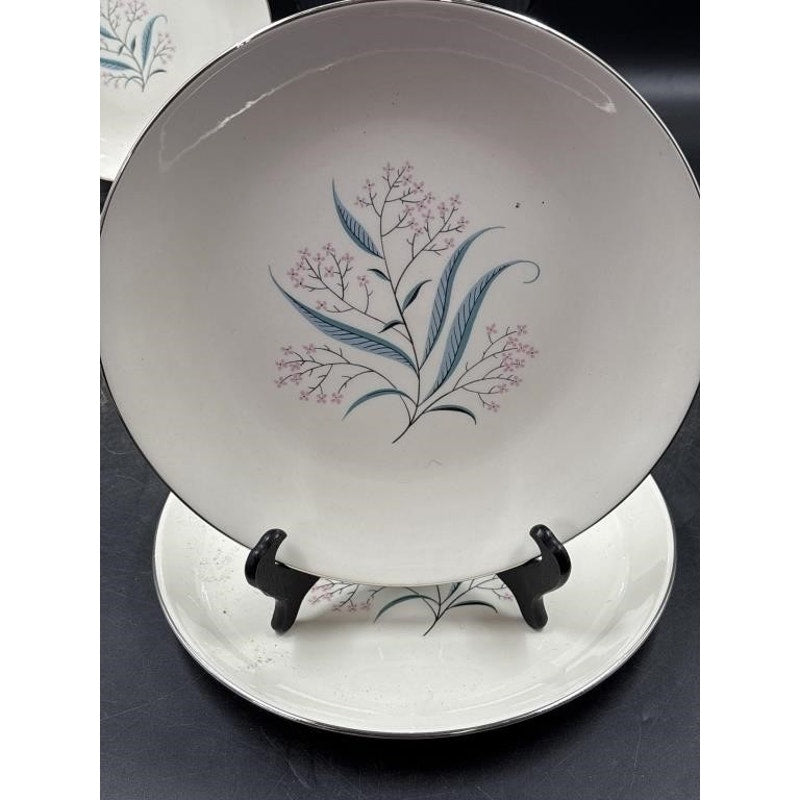 Alliance China Co. Regal Hand Decorated China Set – 14pc - Platinum Rim  (Chip on Saucer)