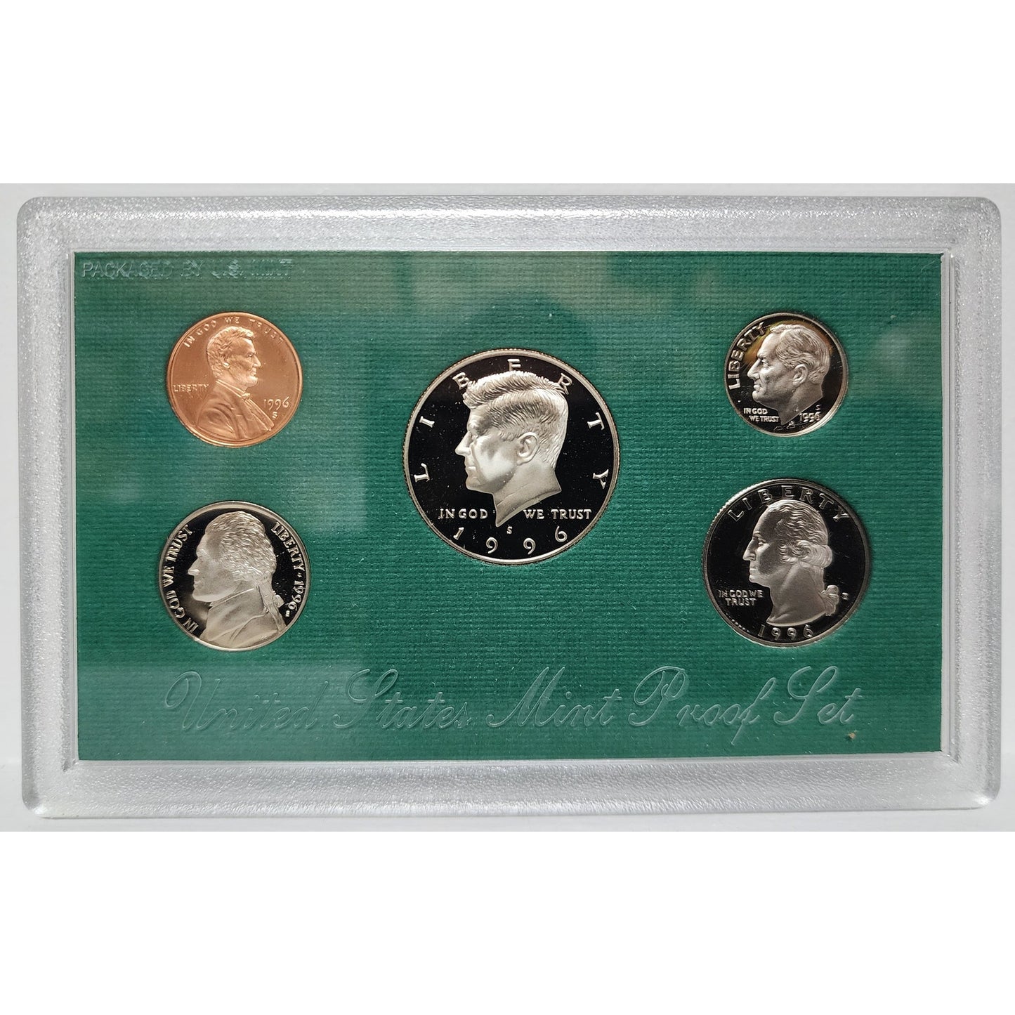 1996‑S U.S. Mint Proof Set • 5‑Coin Clad • Original Box & COA • Low Mintage