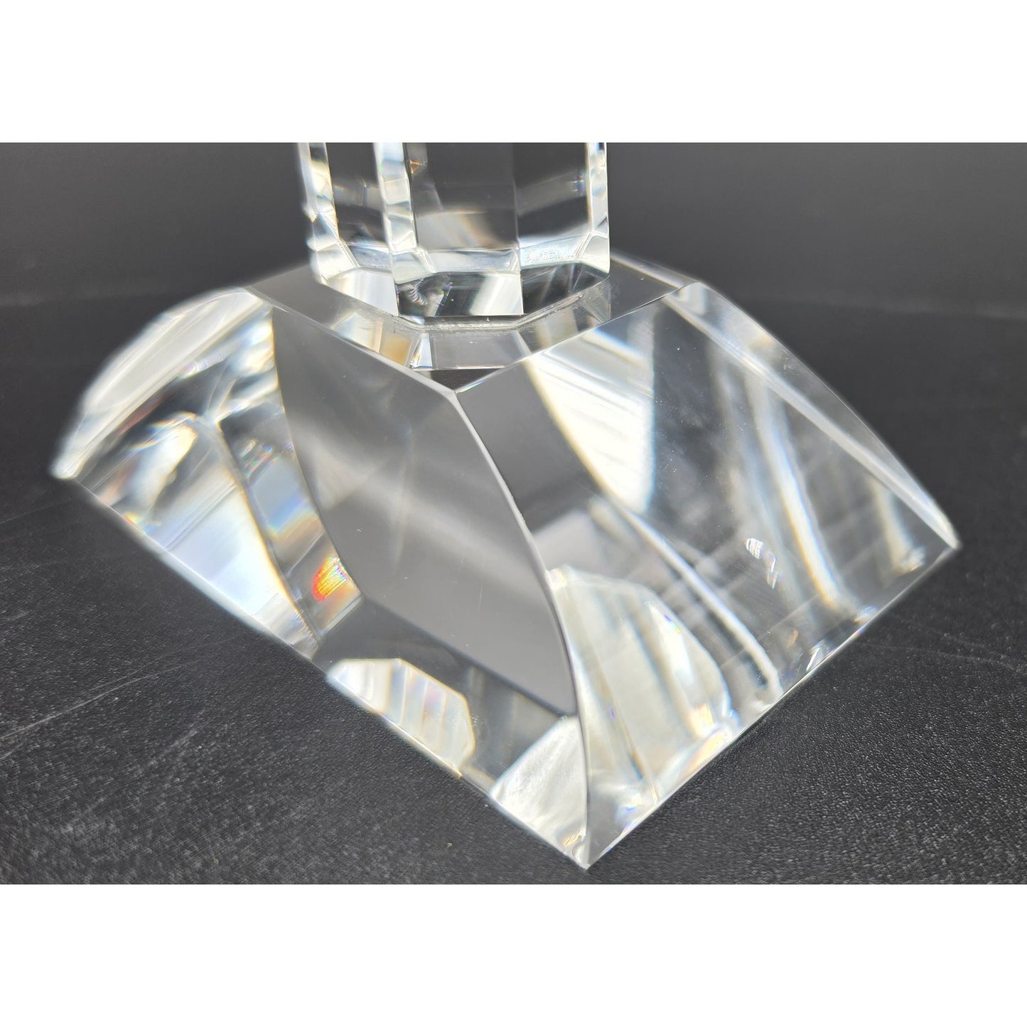 Vintage Cut Lead Crystal Cross 8.5" Tall Heavy 1lb 11oz Stunning Clarity