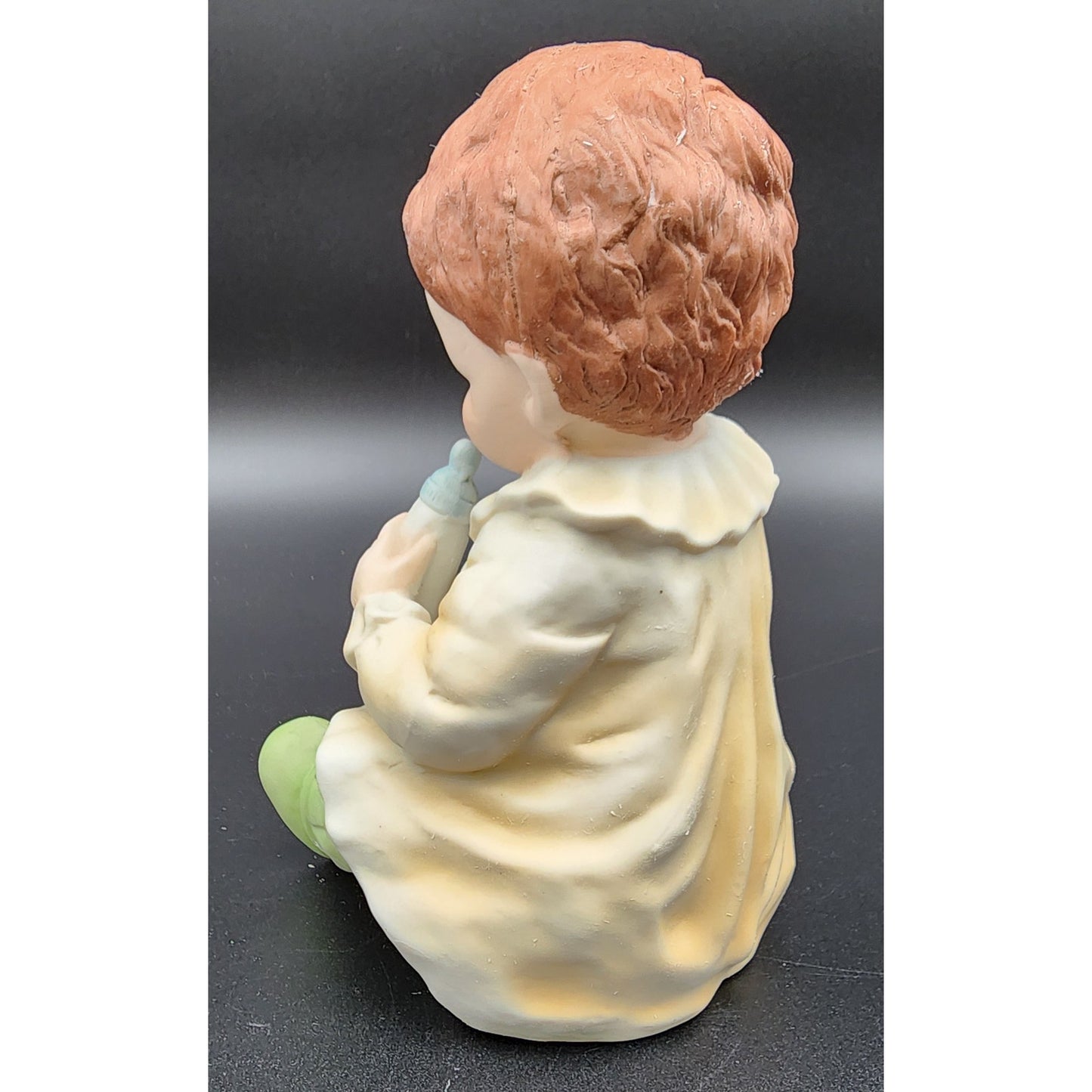 Vintage Porcelain Baby Figurine Handpainted Child with Bottle 7" Cameo Mark