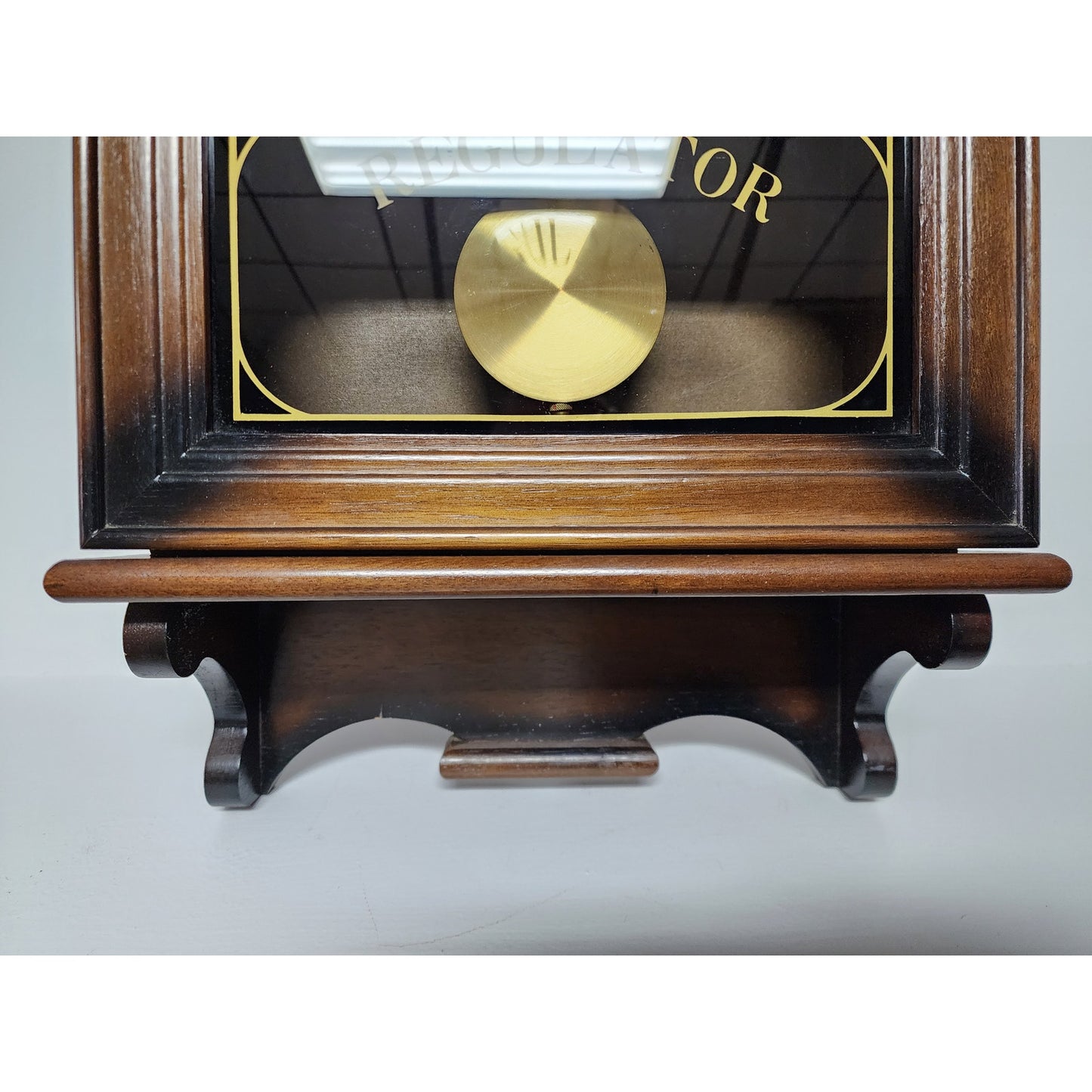 Vintage Elgin Regulator 31 Day Clock Wood Case Brass Pendulum Chimes w/ Key