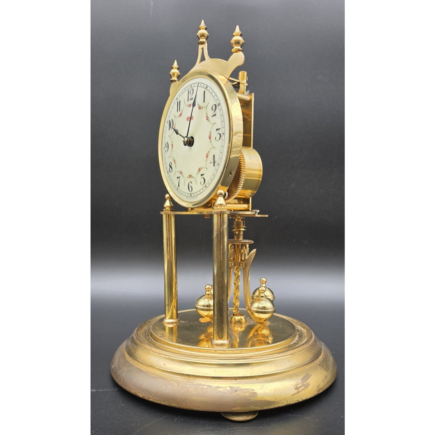 Vintage Kundo German Anniversary Torsion Clock w/ Dome – Brass – Needs Key