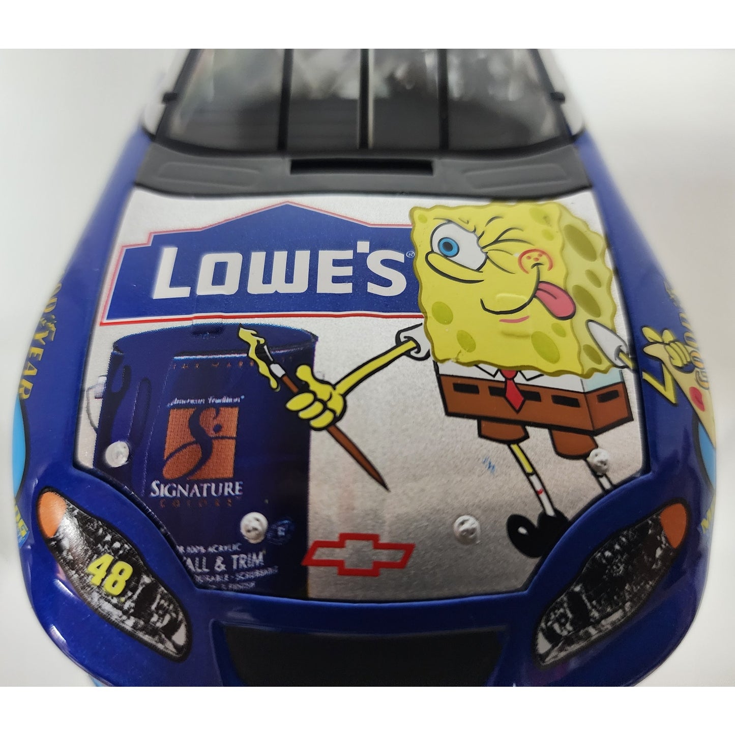 2003 Jimmie Johnson #48 Lowe’s SpongeBob Platinum 1:24 Diecast Monte Carlo Bank w/ Gold Key LE
