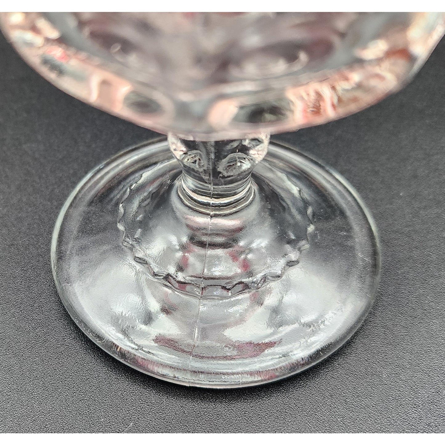 8 Kings Crown Thumbprint Ruby Flash Goblets 4.3" Vintage Glass Set