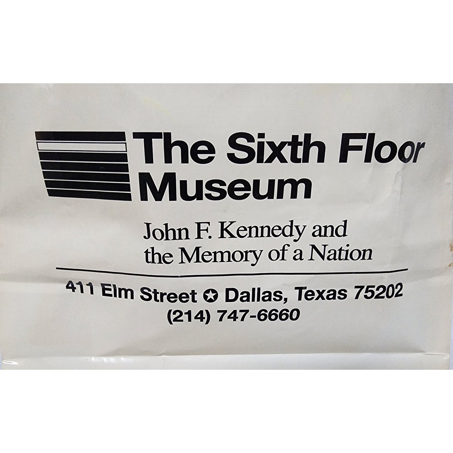 Vintage JFK Sixth Floor Museum Bag & Tribute Set w/ Plaque, Book & Buttons