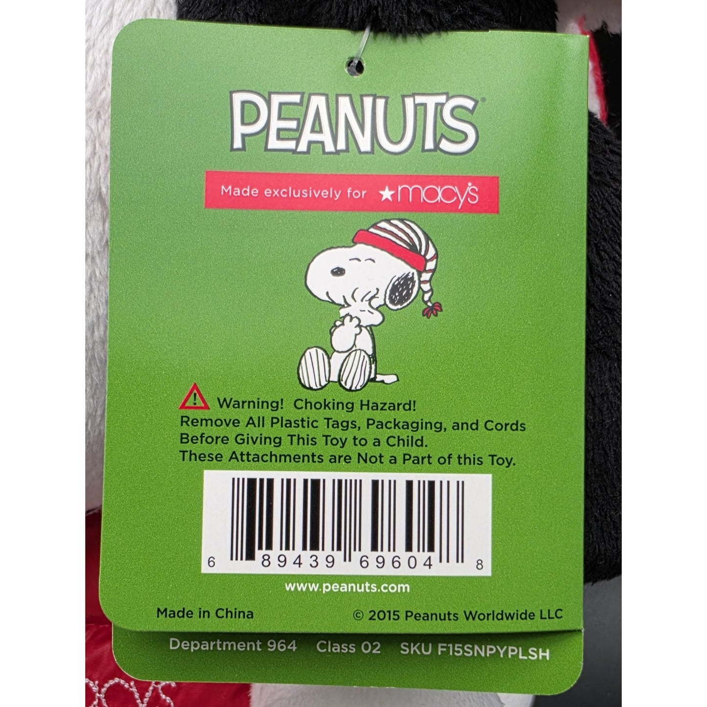 2015 Macy’s Holiday Snoopy Plush + Belle Clip • Peanuts Collectible Set