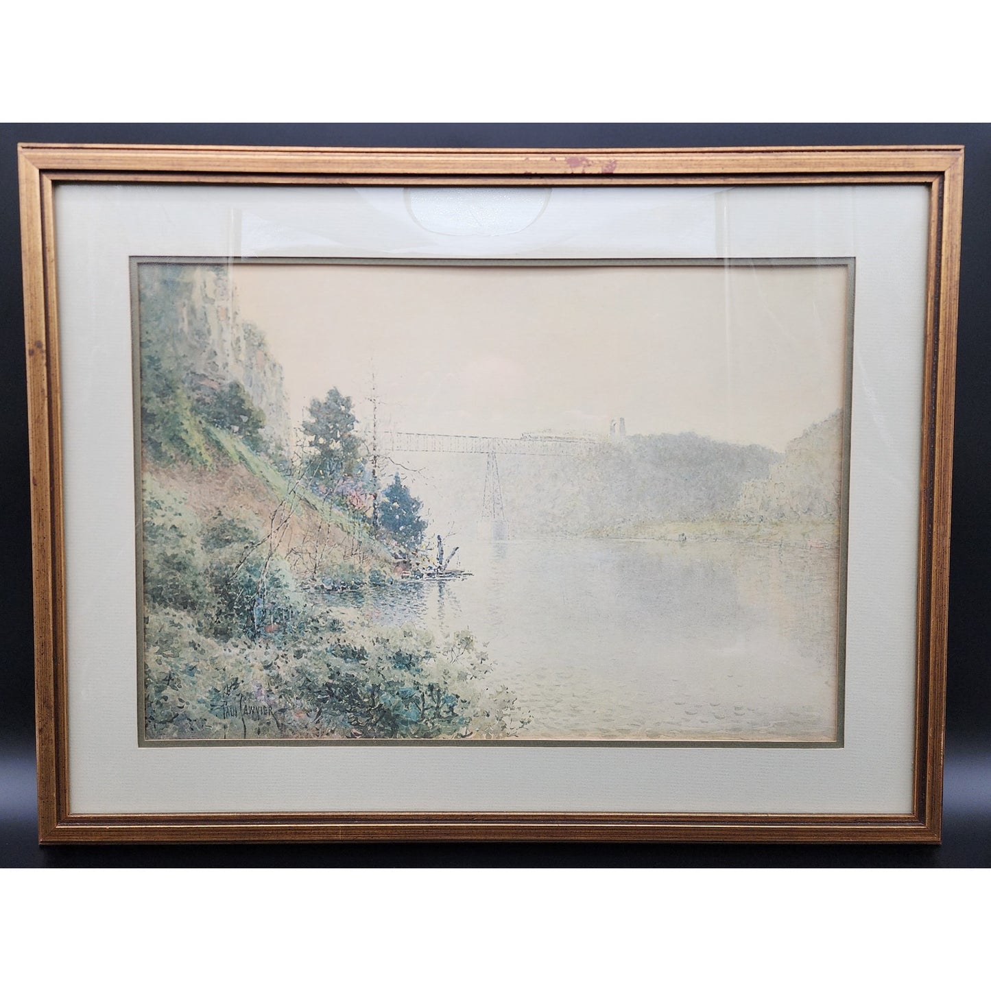 Paul Sawyier High Bridge 1978 Ltd Ed Framed Lithograph 24.5x18.75 COA