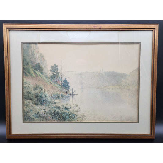 Paul Sawyier High Bridge 1978 Ltd Ed Framed Lithograph 24.5x18.75 COA