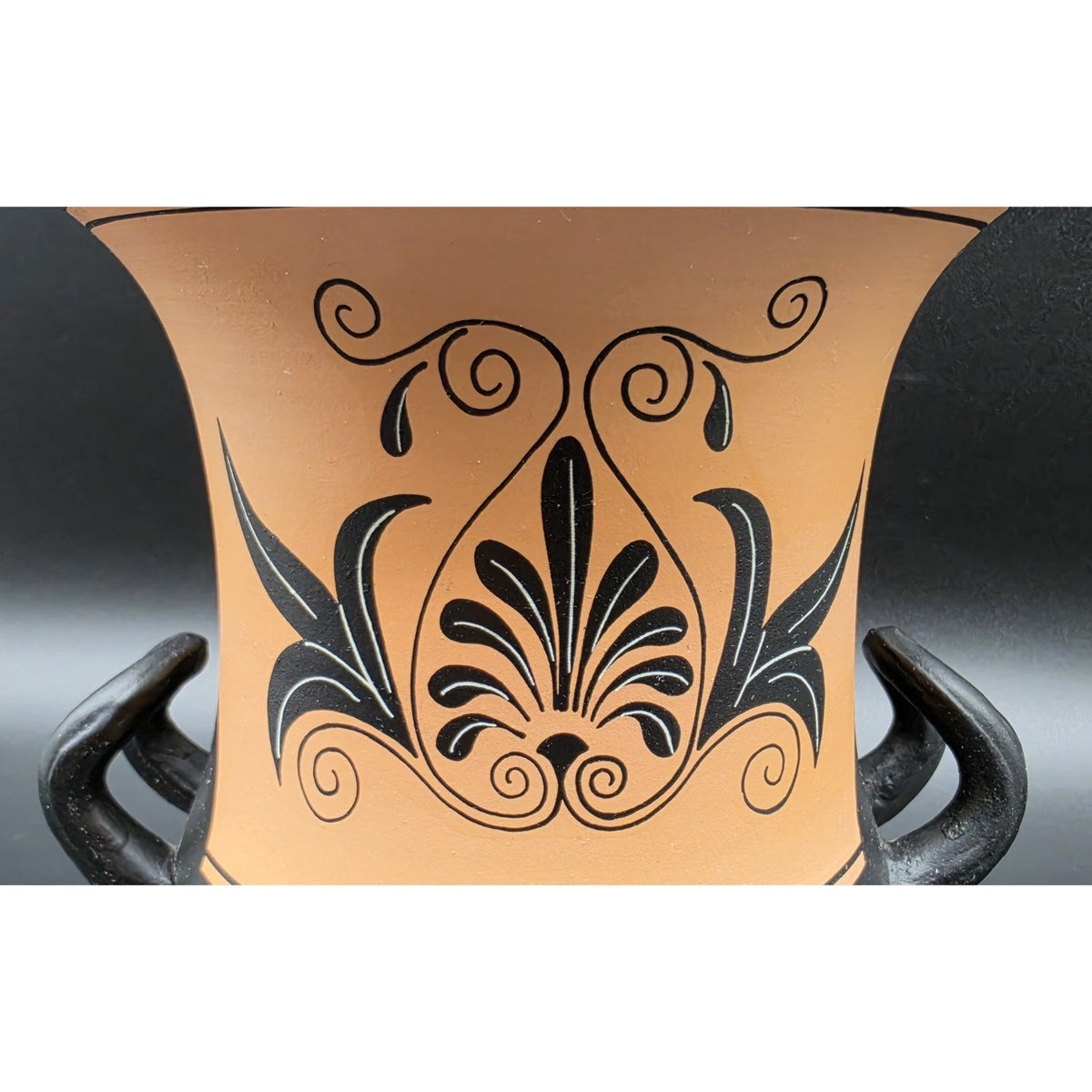 Vintage Greek Vase Dionysus Satyr Athens Pottery Calyx-Krater Lambrou Bros 7.25"
