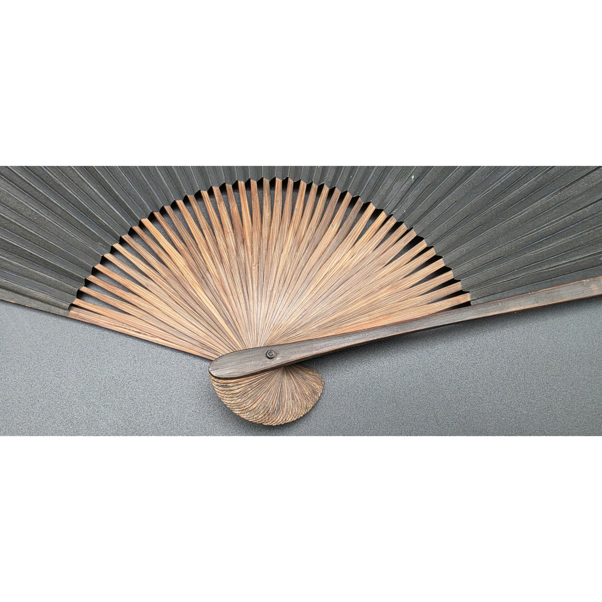 Vintage Chinese Hand Painted Folding Fan Dragon Painting Legend Wood Frame 20.5"