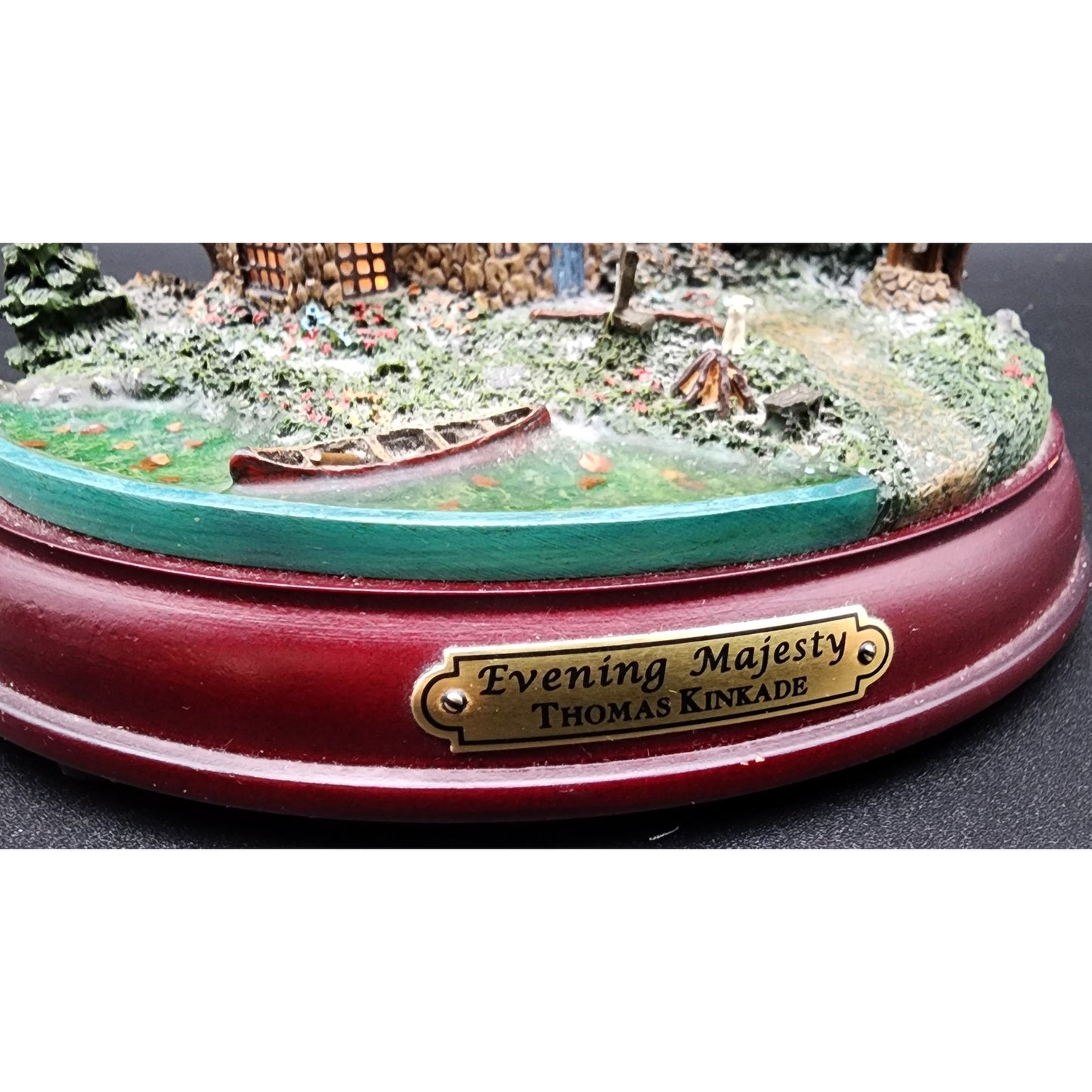 Thomas Kinkade Hawthorne Village Cabin Sculpture Set of 5 Lighted VTG (CoA on 2)