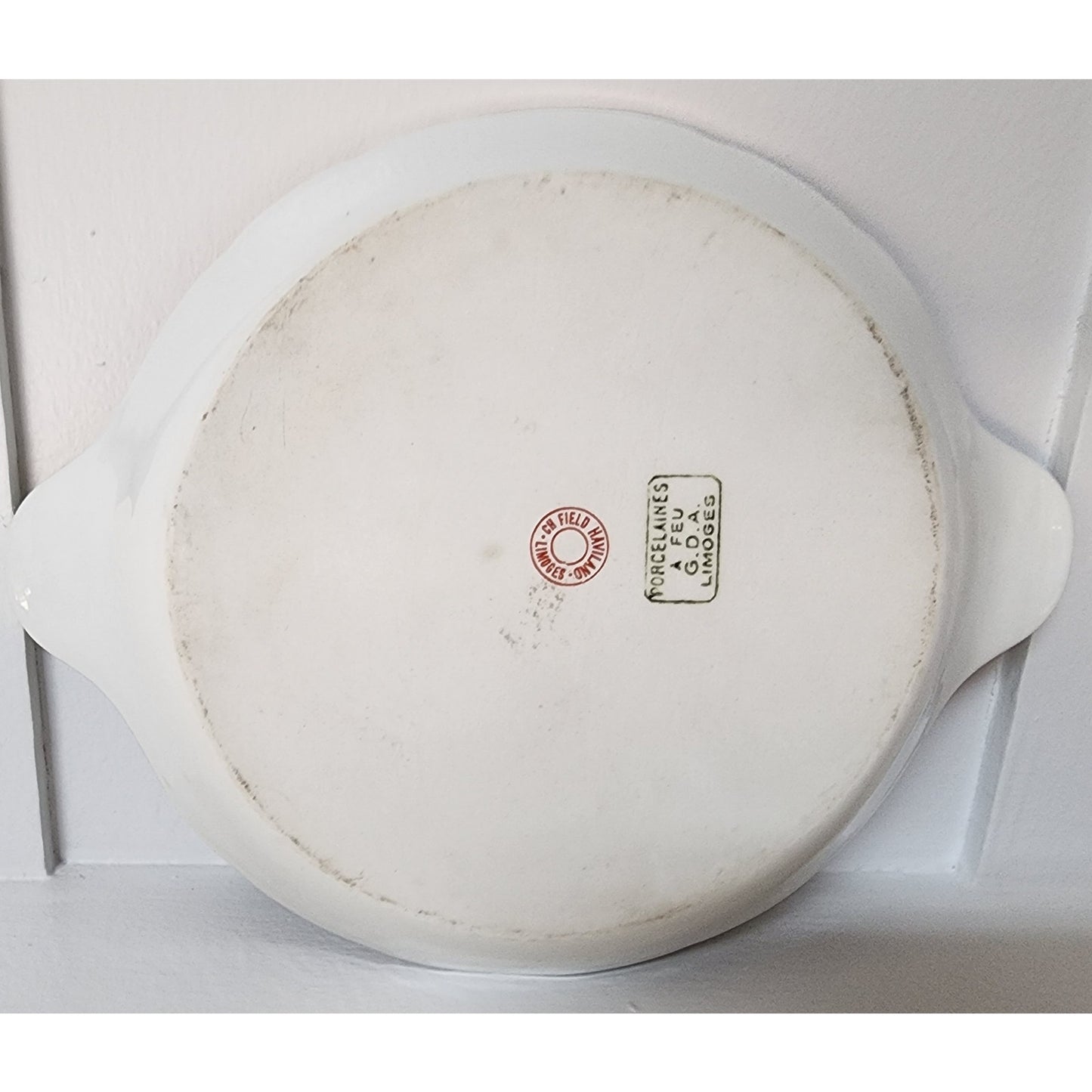 CH Field Haviland Limoges Porcelain Bowl Tray Gold Handles Hand Painted Floral