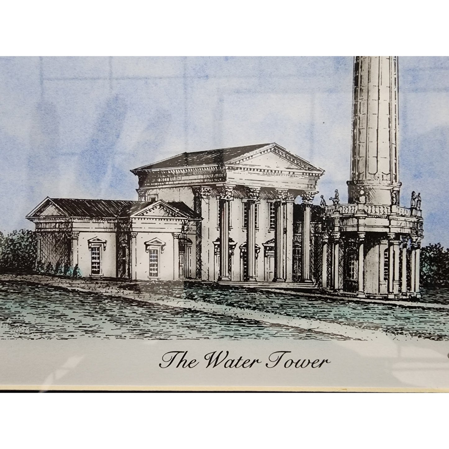 Signed Lithograph “The Water Tower” Wadia Newman Louisville Landmark Framed Art