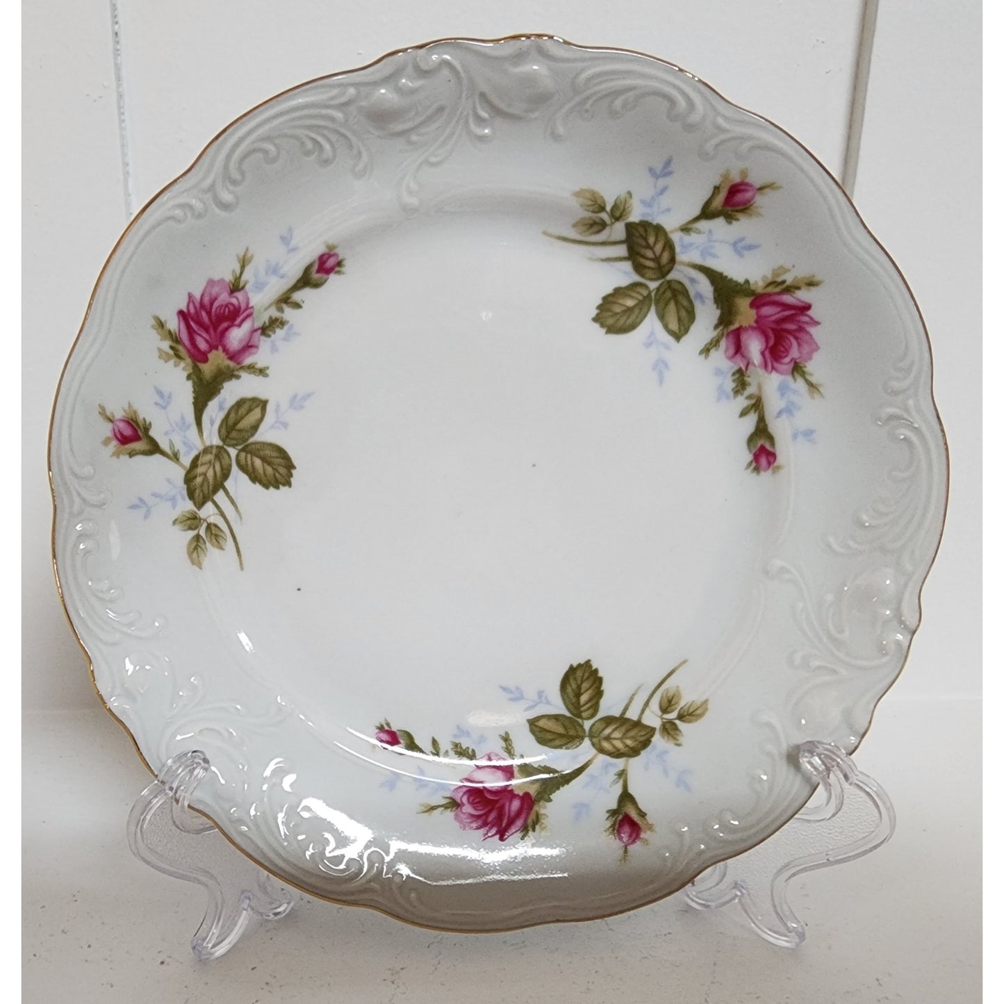 Vintage Wawel Pompadour Rose China 42 Pc Dinner Set Gold Gilded Rims Poland Made