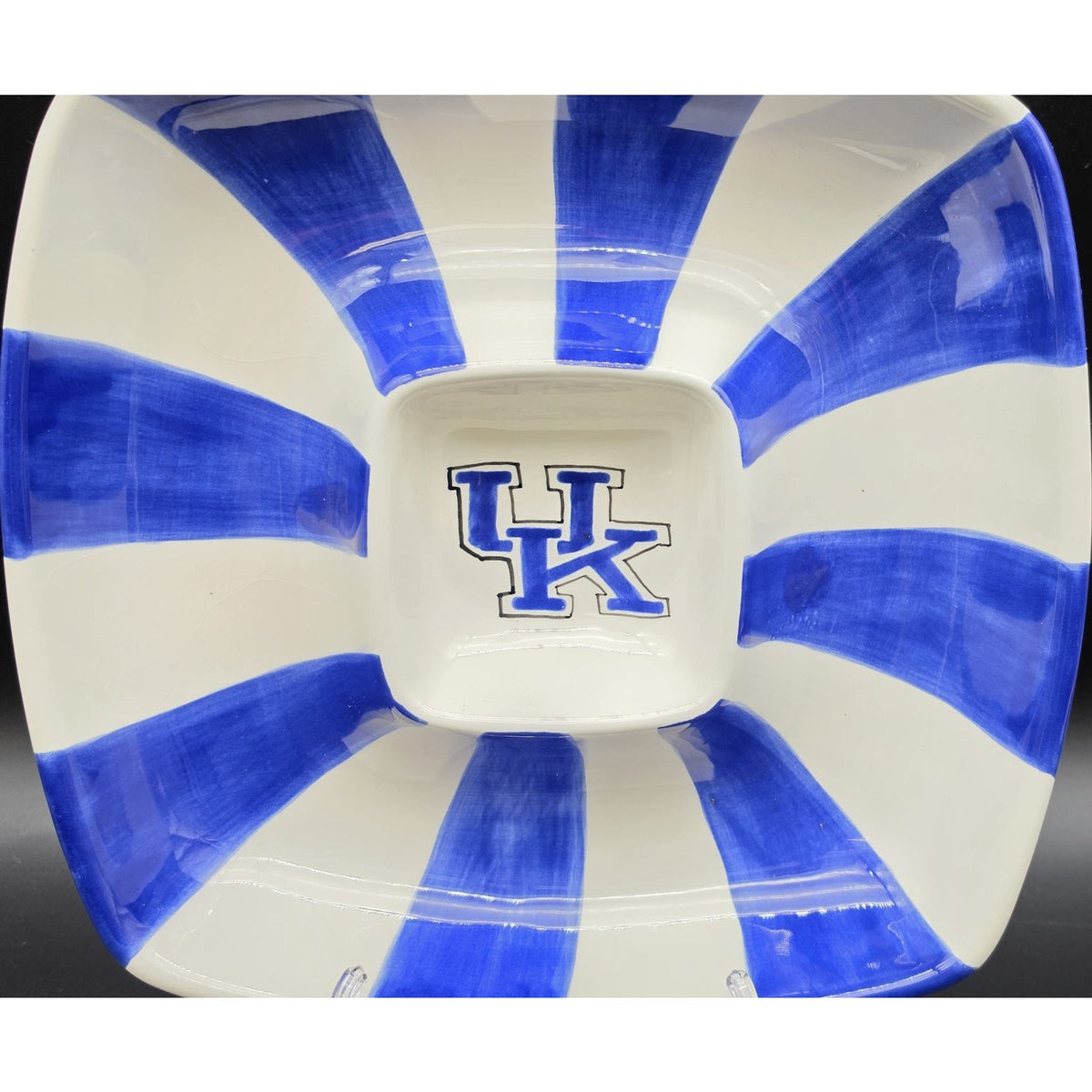 Vintage University of Kentucky Wildcats Chip Dip Platter Square Bowl Cabells Too