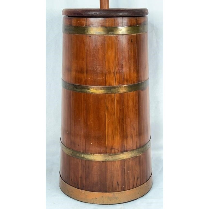 VTG Wooden Butter Churn w/ Dasher Rod 35.5" Tall Farmhouse Primitive Rustic Decor