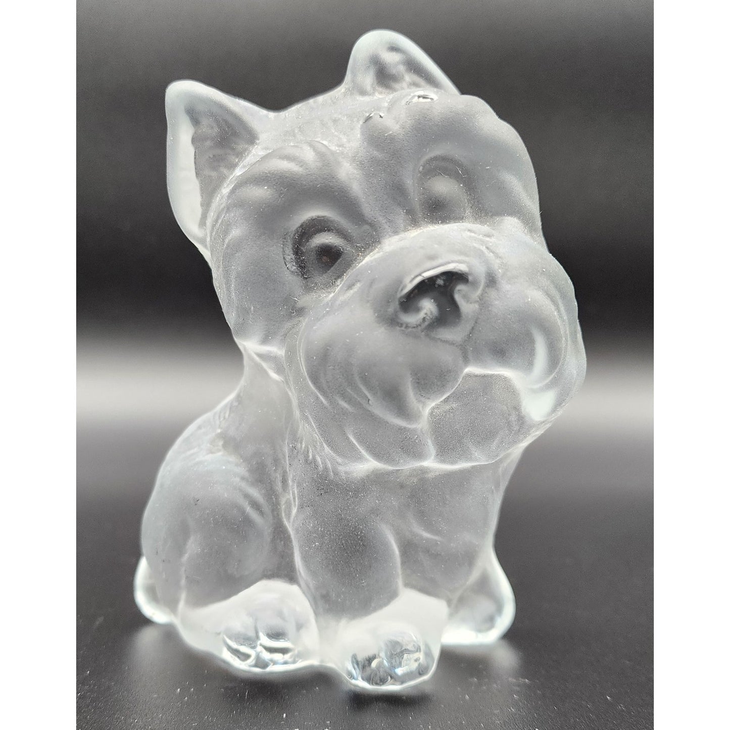 Viking Glass Hand Made USA Scottish Terrier Paperweight Bookend 5.25” Figurine