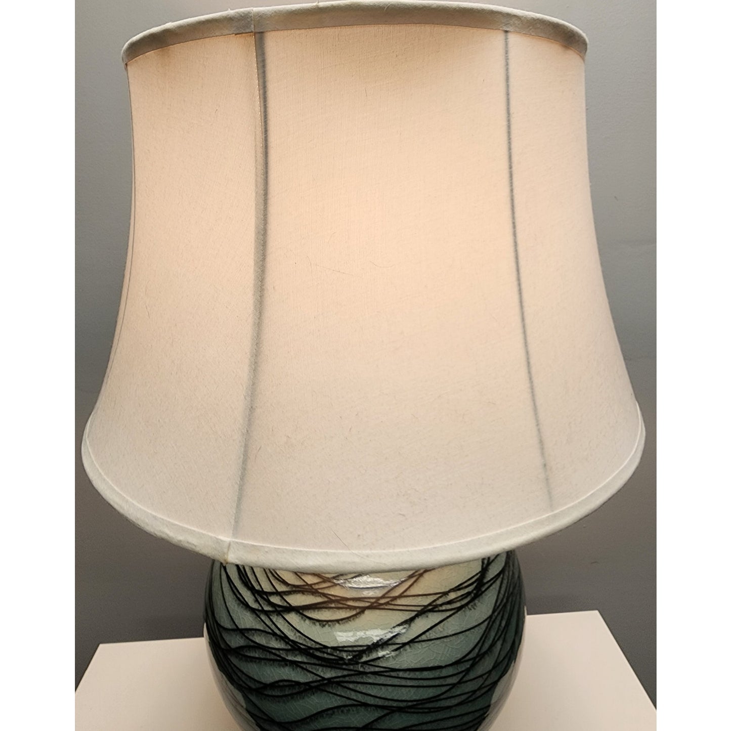 Pacific Coast Lighting Ceramic Wave Pattern Table Lamp 30" Aqua/Black/White