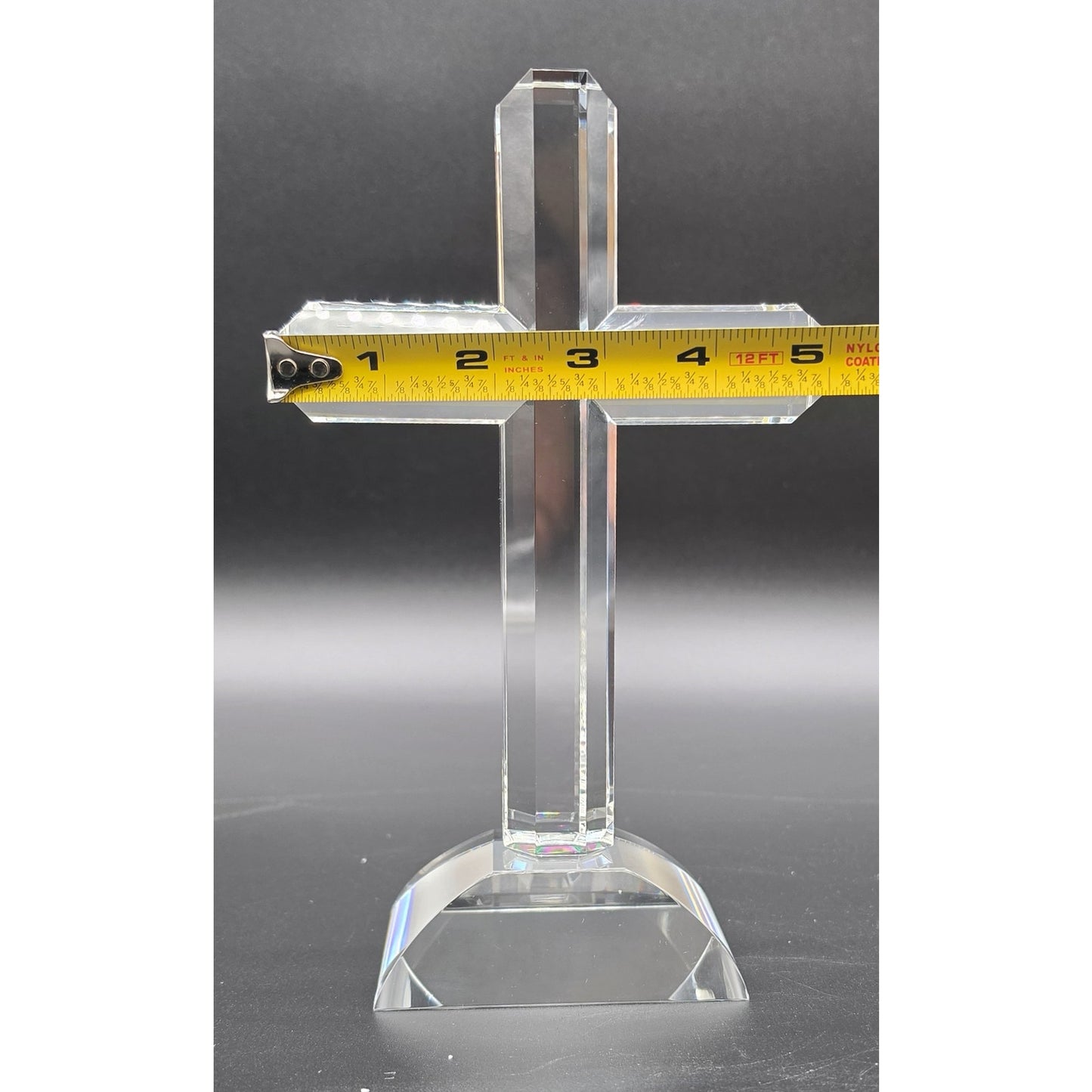 Vintage Cut Lead Crystal Cross 8.5" Tall Heavy 1lb 11oz Stunning Clarity