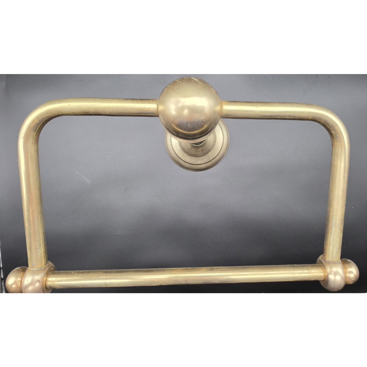 Vintage Brass Toilet Paper Holder Stand Free Standing Bathroom Roll Caddy 22"