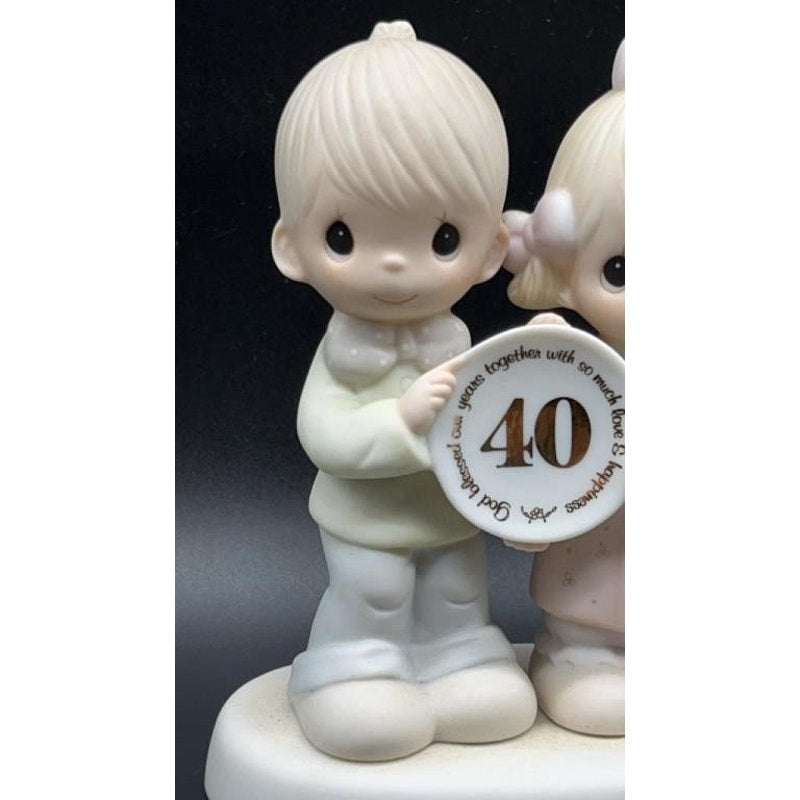 VTG Precious Moments Figurine 1983 Enesco Jonathan & David 40th Anniversary