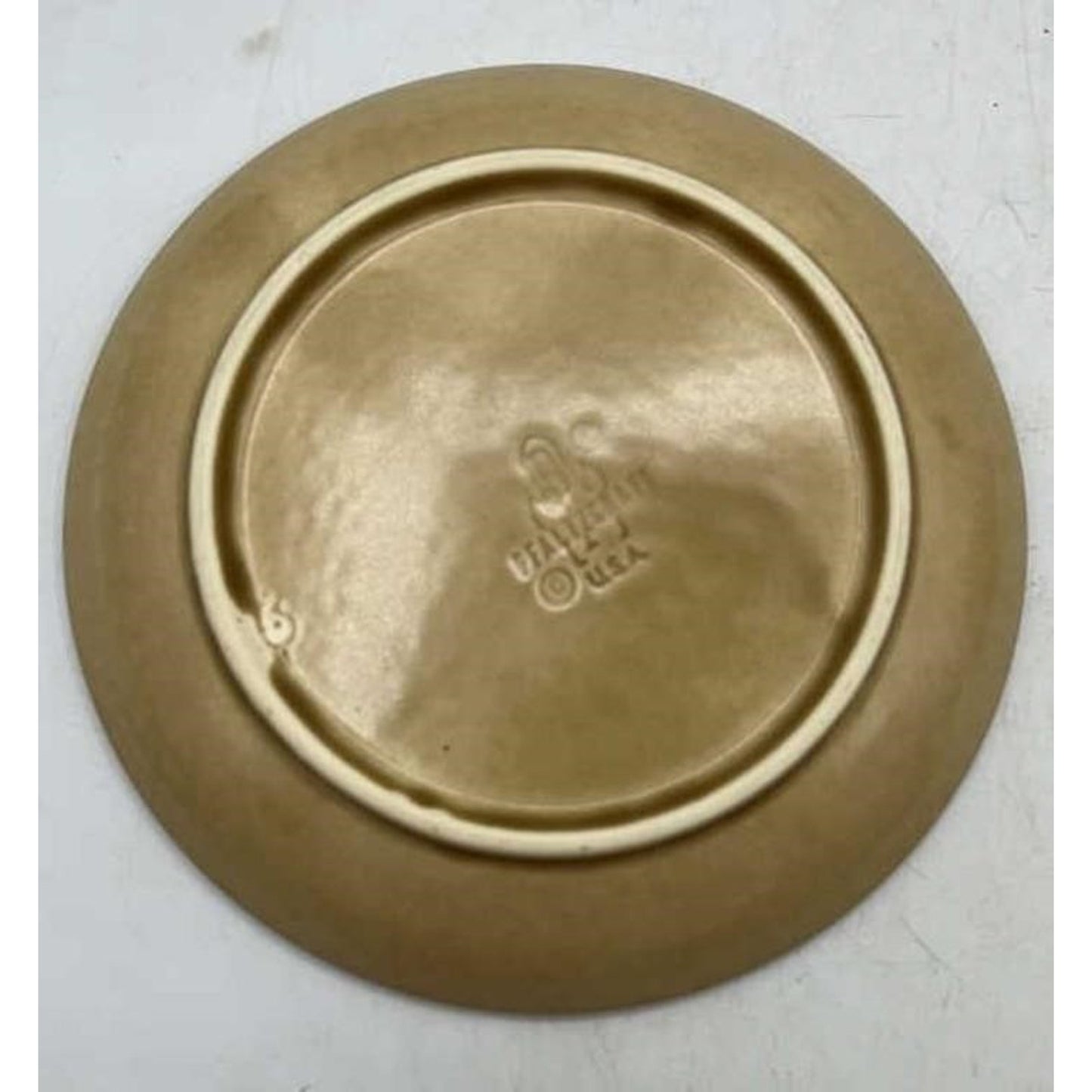 VTG Pfaltzgraff Folk Art 5‑Pc Place Setting Blue Floral (1977)Tan USA Stoneware