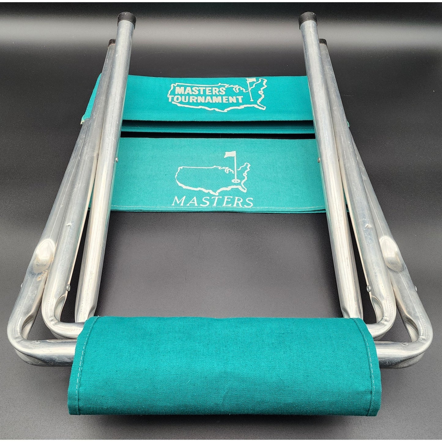 Vintage Masters Tournament Folding Chair Teal Green w/ Extra Cover Lightweight