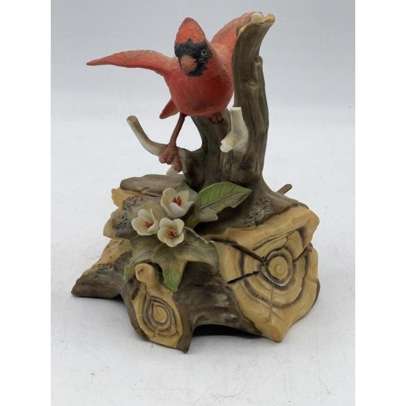 Vintage Cardinal Music Figurine – Wind-Up – 6" Tall – Charming Woodland Design - Rare