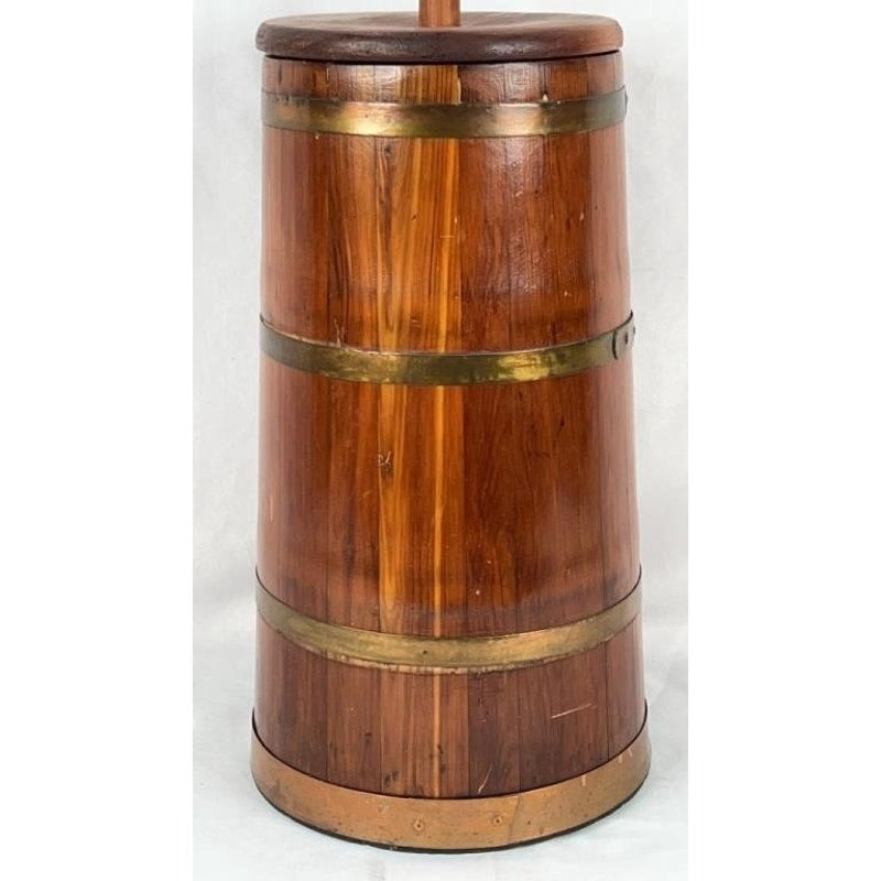 VTG Wooden Butter Churn w/ Dasher Rod 35.5" Tall Farmhouse Primitive Rustic Decor